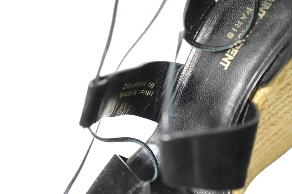 Yves Saint Laurent Espadrille Platform Wedges in Black Suede 6