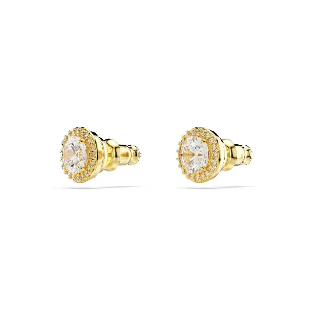 Swarovski Una angelic stud earrings round cut gold tone gold-tone plated 5