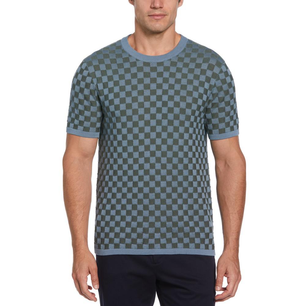 Perry Ellis Men's Short Sleeve Geo Pattern Sweater