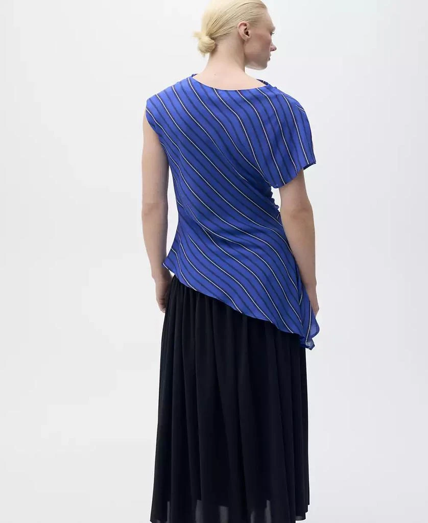 Mango Women's Asymmetrical Striped Blouse 4