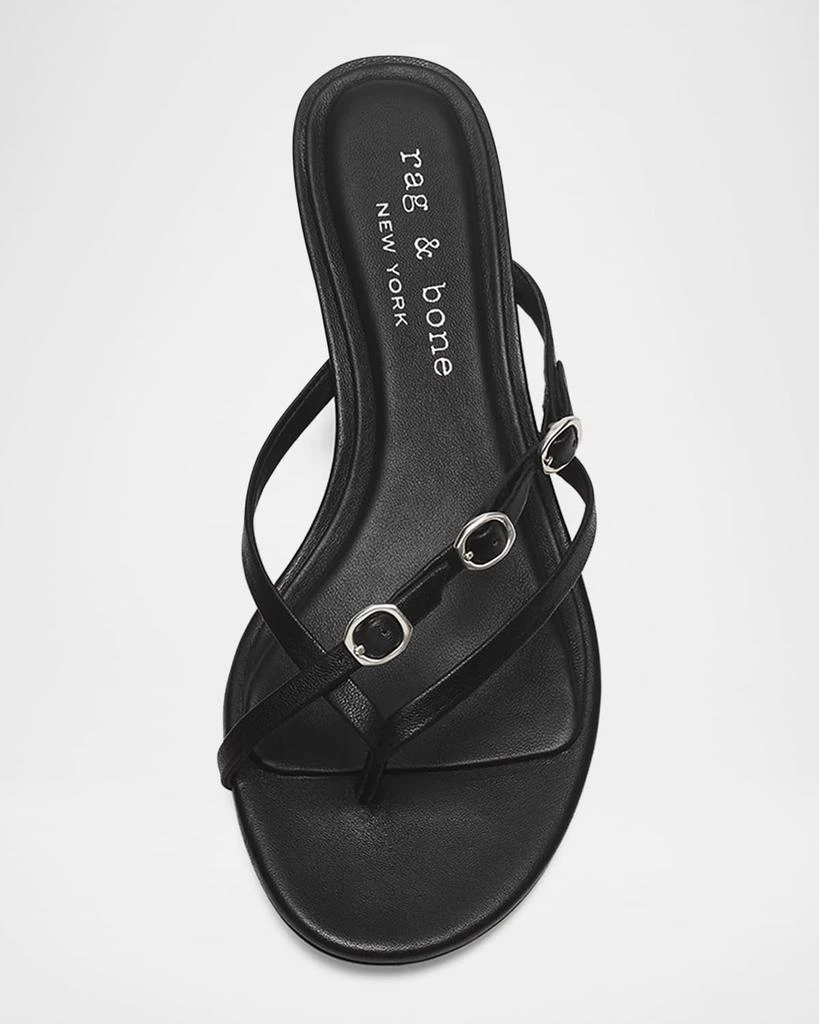 Rag & Bone Sammie Leather Buckle Kitten-Heel Sandals 4