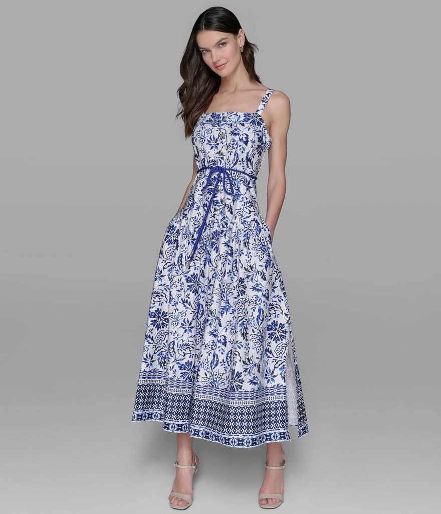 Karl Lagerfeld Paris PRINTED MAXI DRESS WITH BELT 1