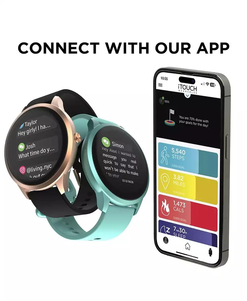 iTouch Sport 4 Unisex Silicone Strap Smartwatch 43.2mm 5