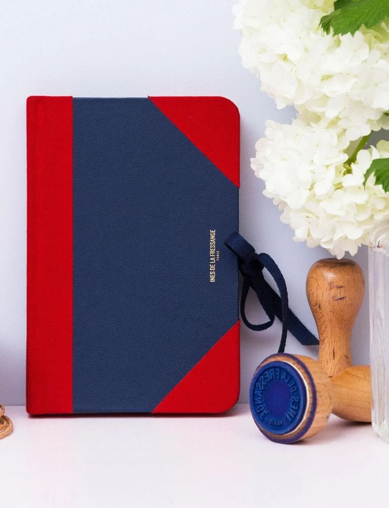 INES DE LA FRESSANGE PARIS Medium notebook Ines navy blue and red 1