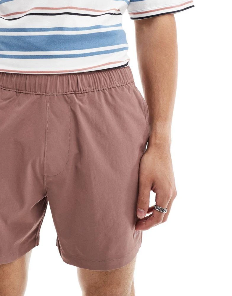 HOLLISTER Hollister 5inch tonal logo nylon hybrid shorts in dusky pink 2