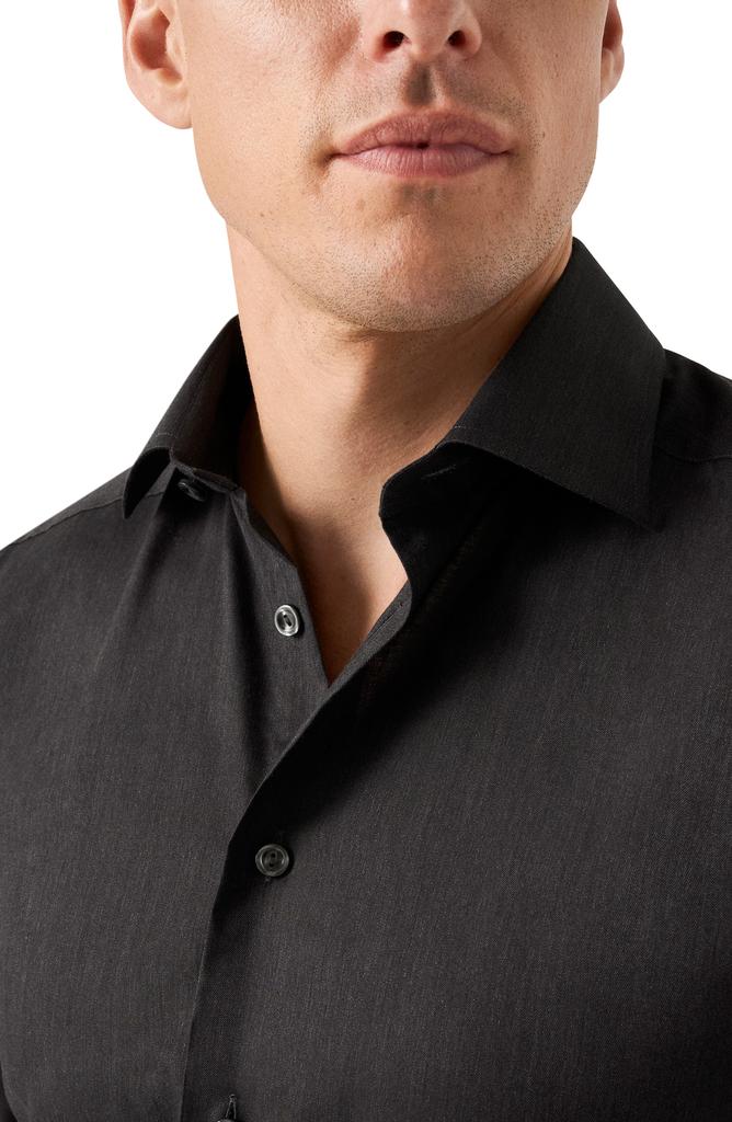 Eton Slim Fit Cotton Herringbone Flannel Dress Shirt