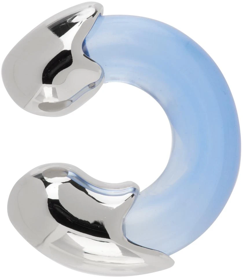 Lorette Colé Duprat SSENSE Exclusive Silver 
Blue C2 Single Ear Cuff