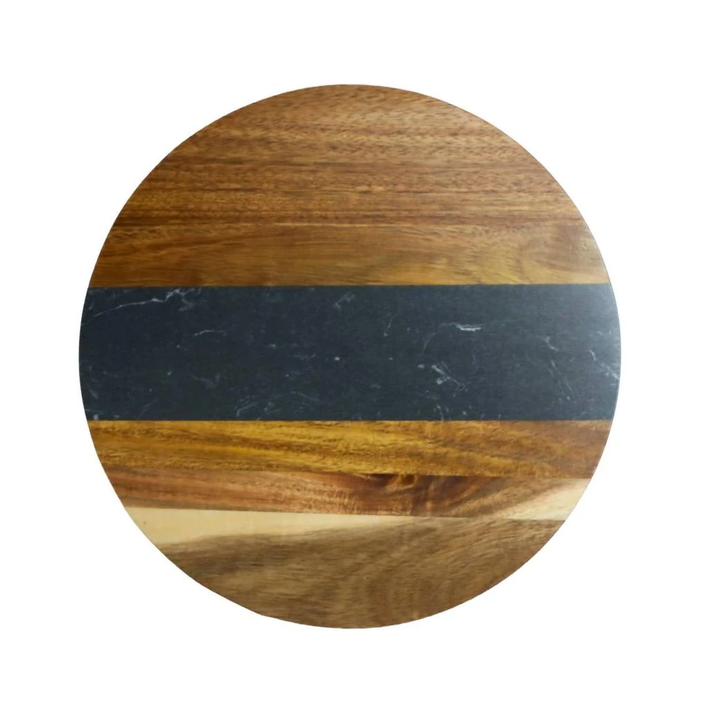 Creative Gifts International Creative Gifts International - Marble Stripe and Acacia Wood Round Board 3
