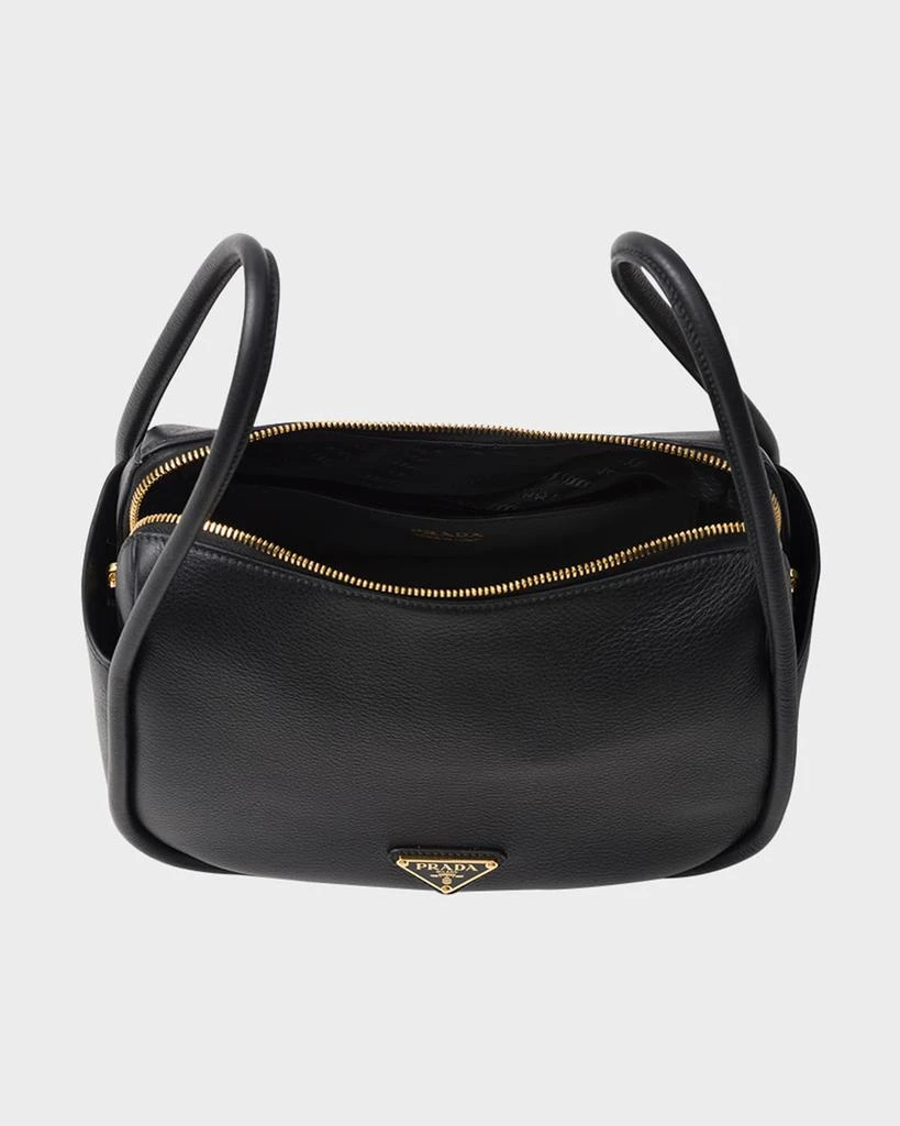 Prada Flou Zip Leather Top-Handle Bag 4