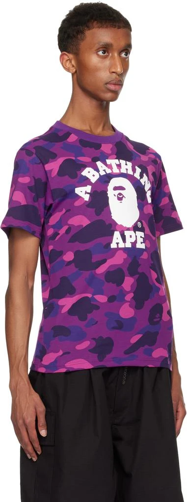 Bape Purple Color Camo College T-shirt 2