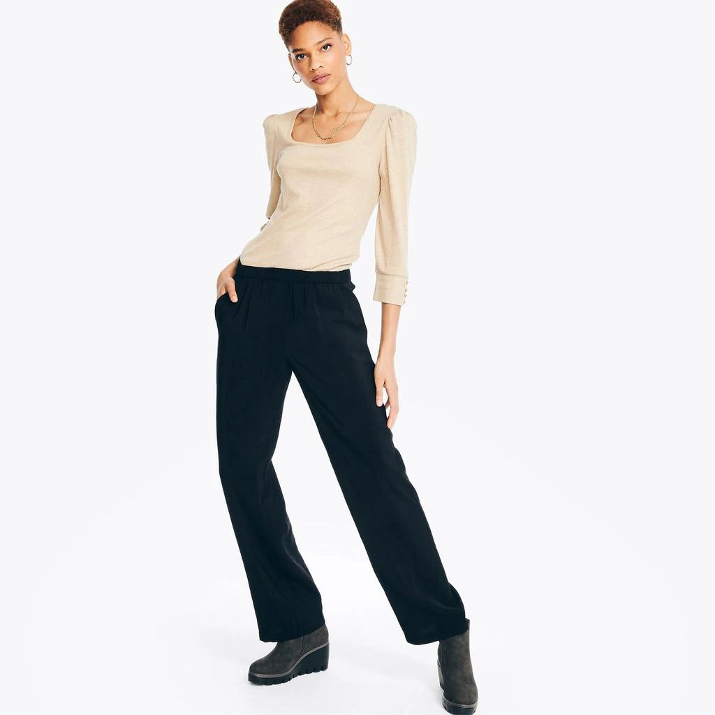 Nautica Womens Pleated Wide Leg Pant 1