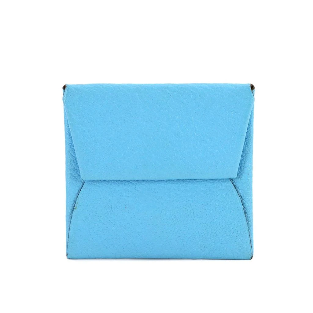 Hermes Celeste blue Chevre Leather Coin Purse/Coin Case (Pre-Owned) 1