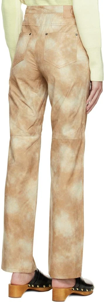 TheOpen Product Beige Tie-Dye Faux-Leather Trousers 3