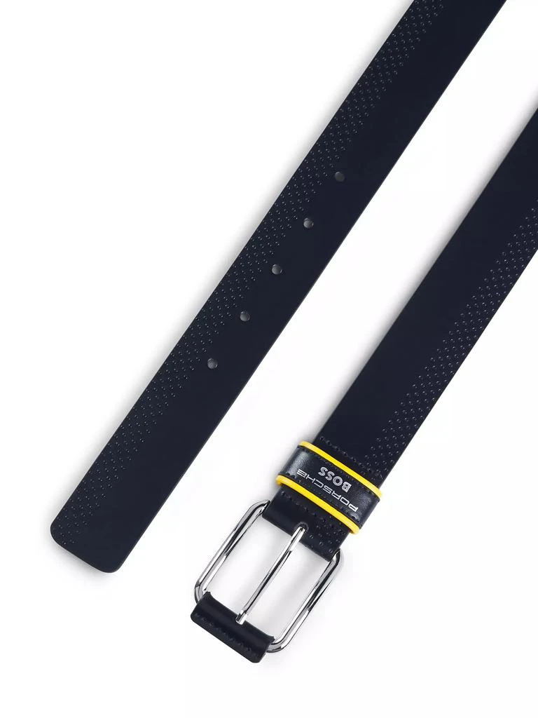 Hugo Boss Porsche x BOSS Perforated-Leather Belt with Branded Keeper 2
