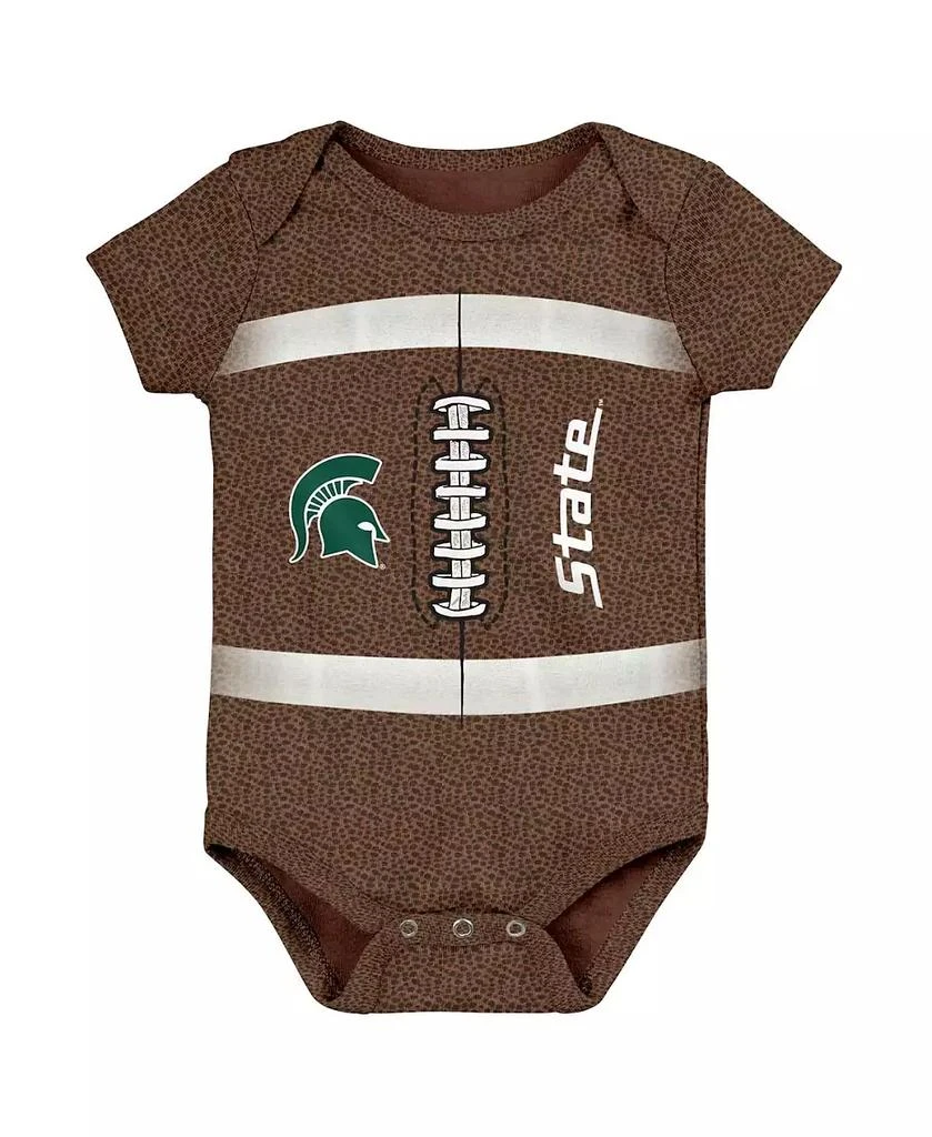 Outerstuff Newborn Infant Brown Michigan State Spartans Catch Me Football Bodysuit