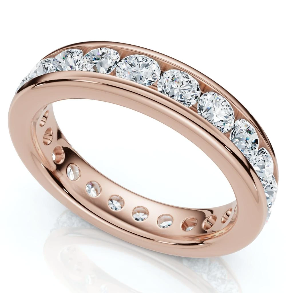 Pompeii3 1 1/2Ct Channel Set Diamond Lab Grown Eternity Wedding Ring 14k Gold or Platinum 4