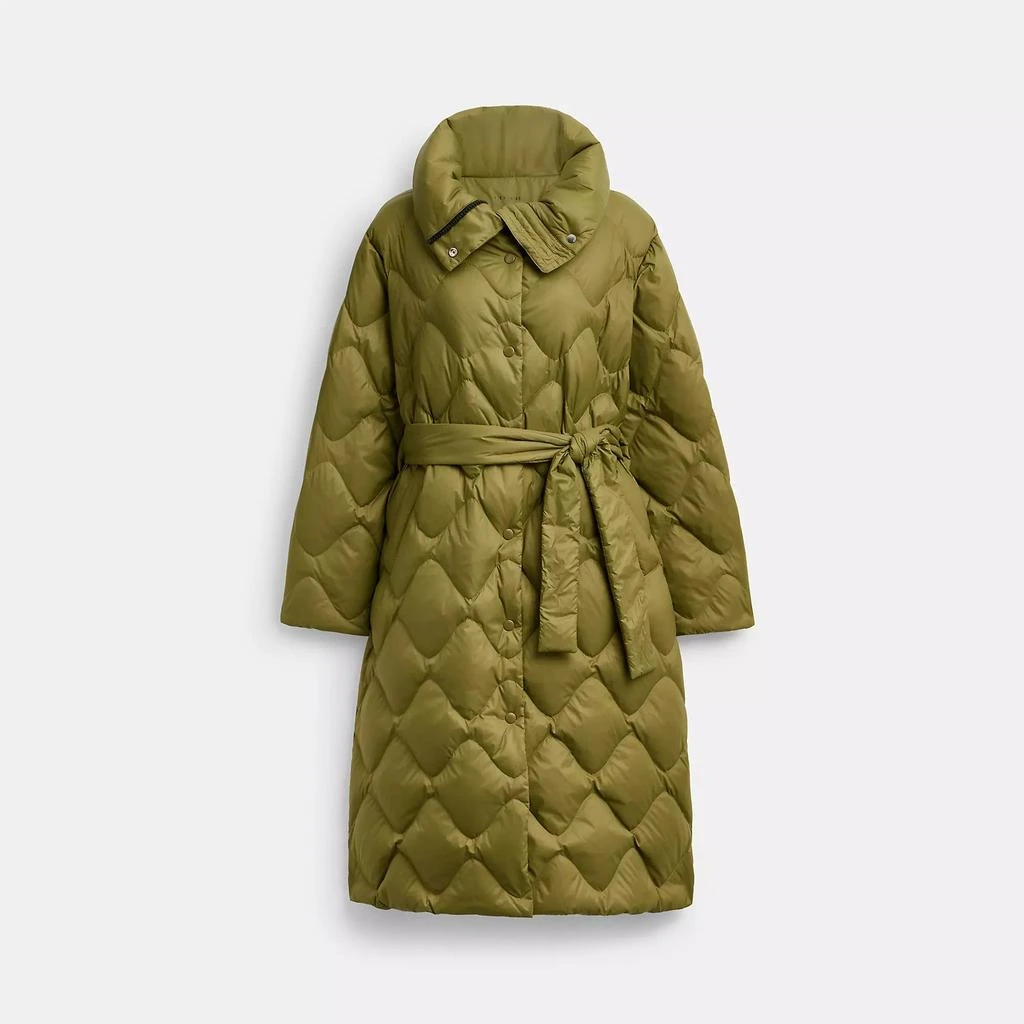 Coach Outlet Quilted Long Puffer In Recycled Nylon 2