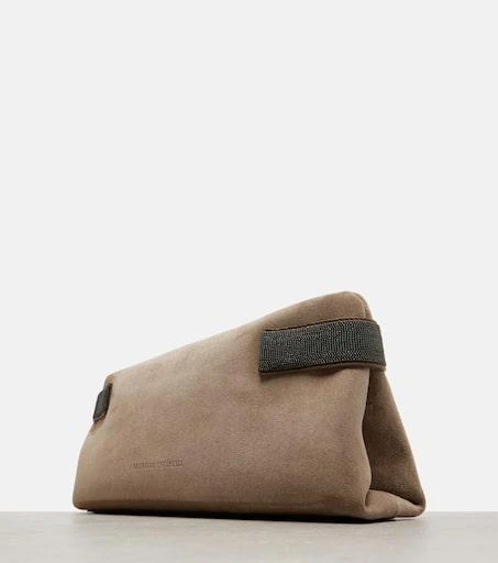 Brunello Cucinelli Essence Small suede clutch 6