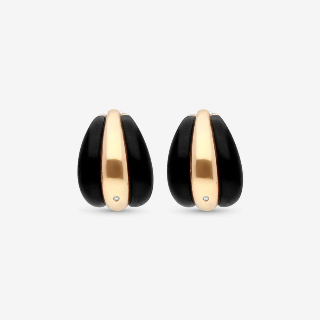 Damiani Damiani 18K Rose Gold Diamond Huggie Earrings 20076821 3