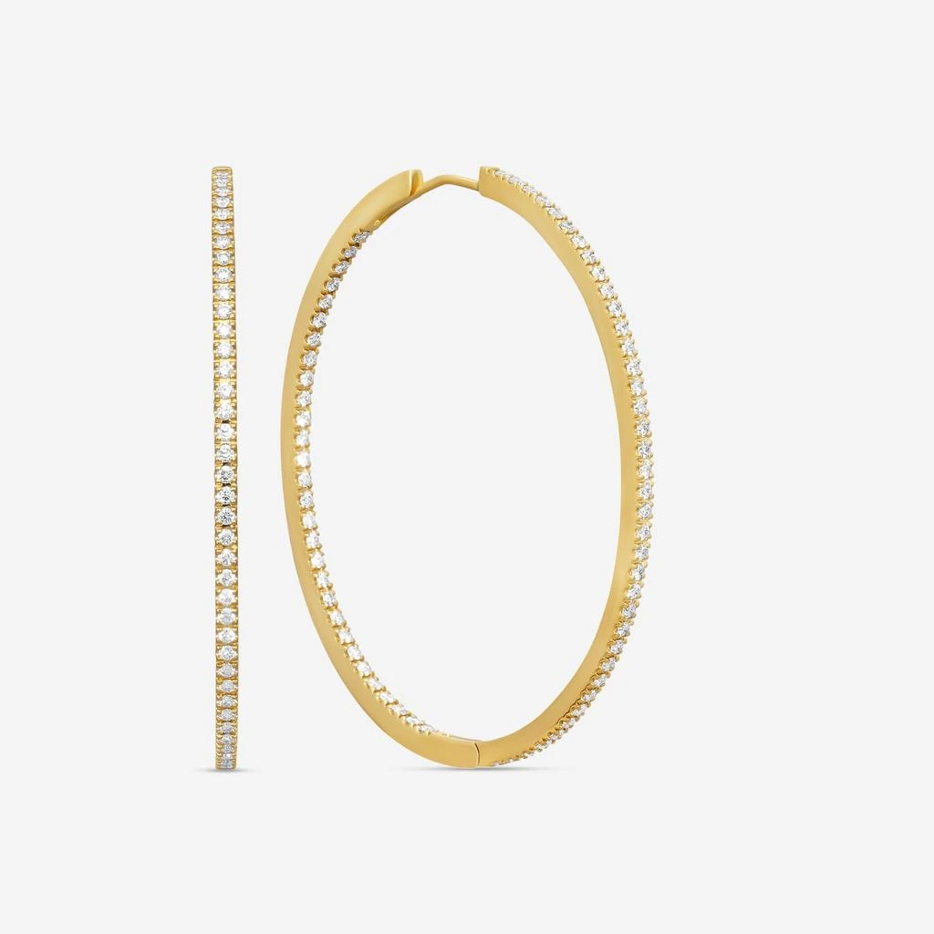 Mémoire Mémoire 18K Yellow Gold Diamond Oval Hoop Earrings MOHE-0125TY-copy 2