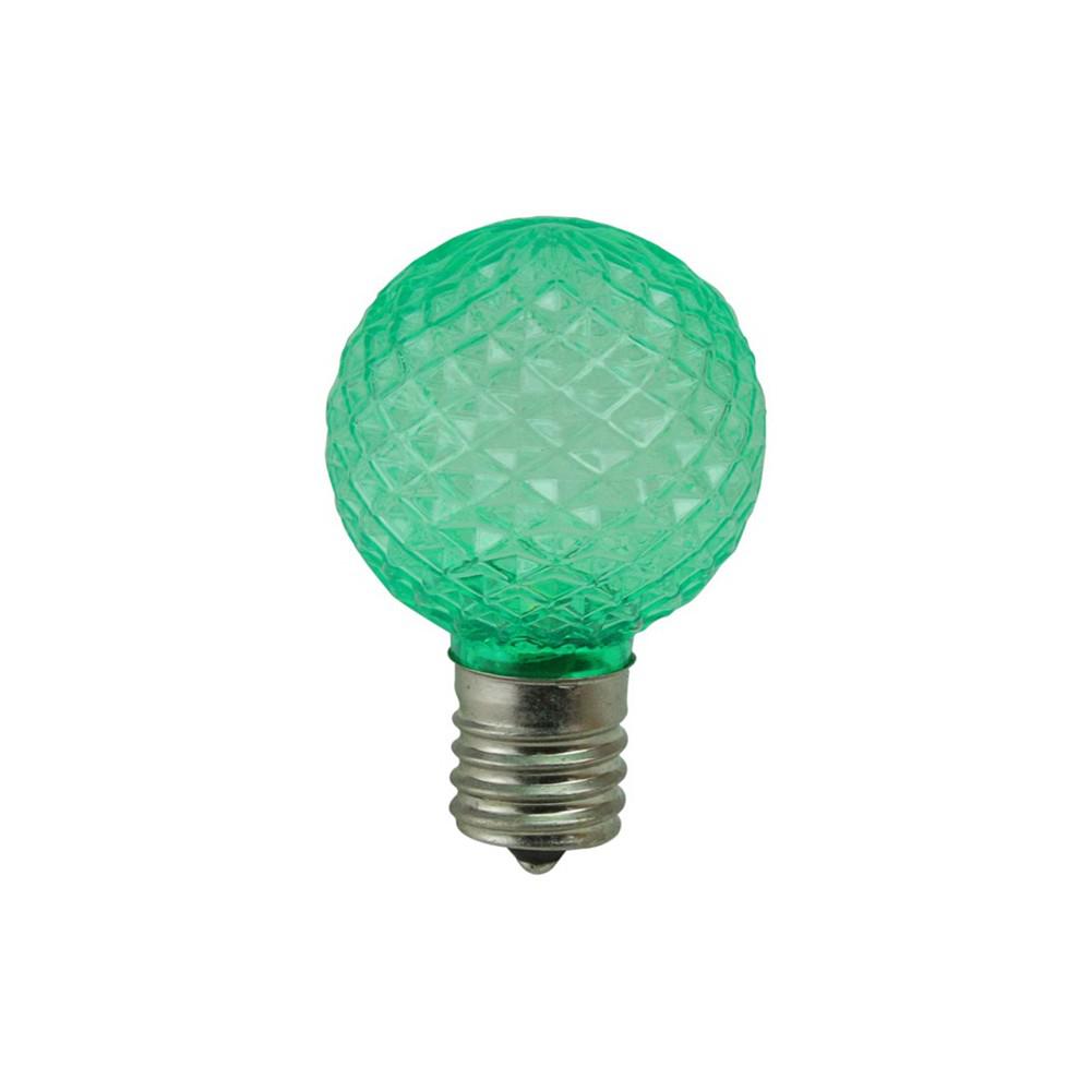 Northlight Pack of 25 Faceted LED G40 Green Christmas Replacement Bulbs