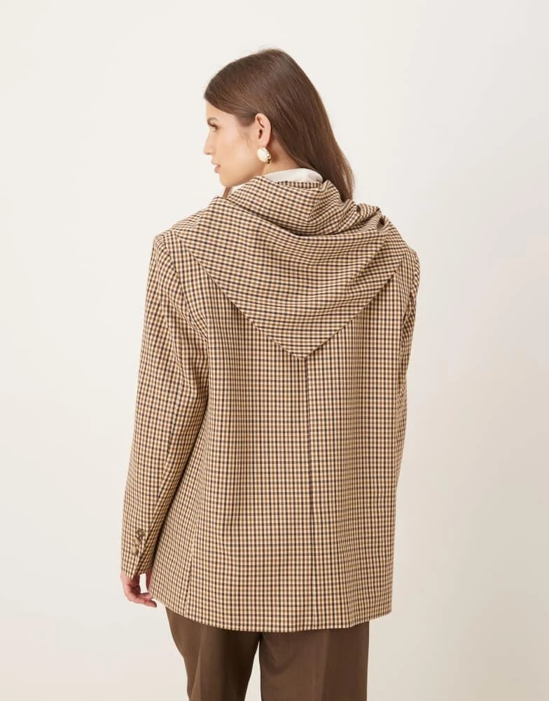 ASOS ASOS DESIGN scarf detail blazer in check 4