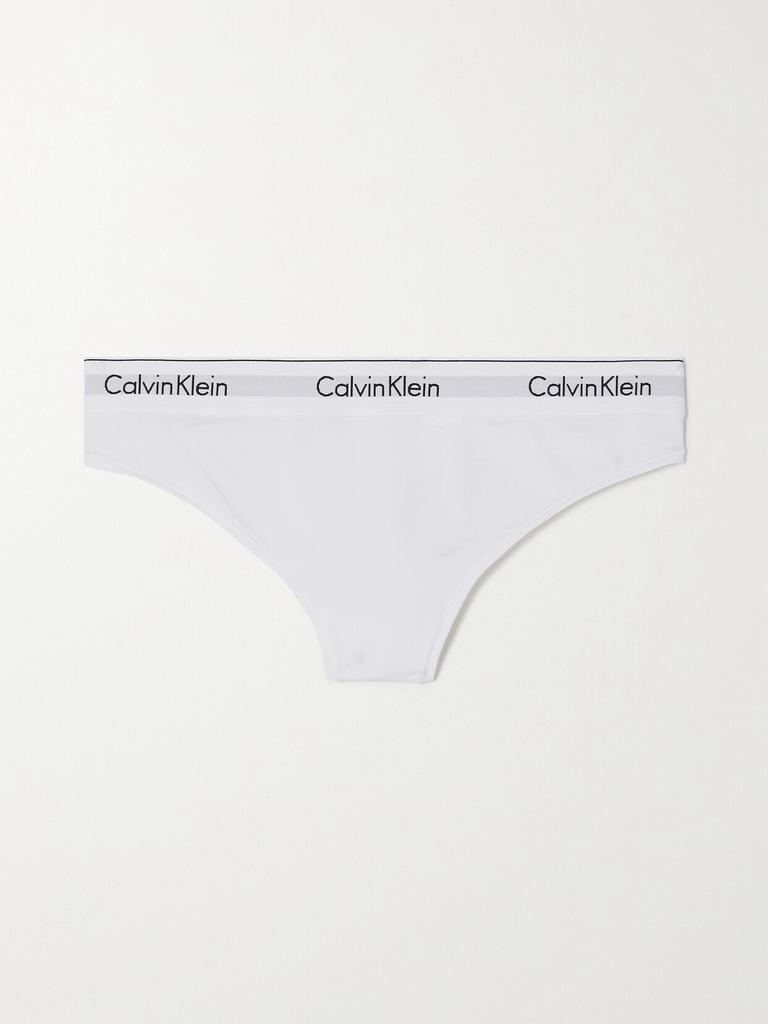 Calvin Klein Modern Cotton 弹力棉质混纺平纹布丁字裤