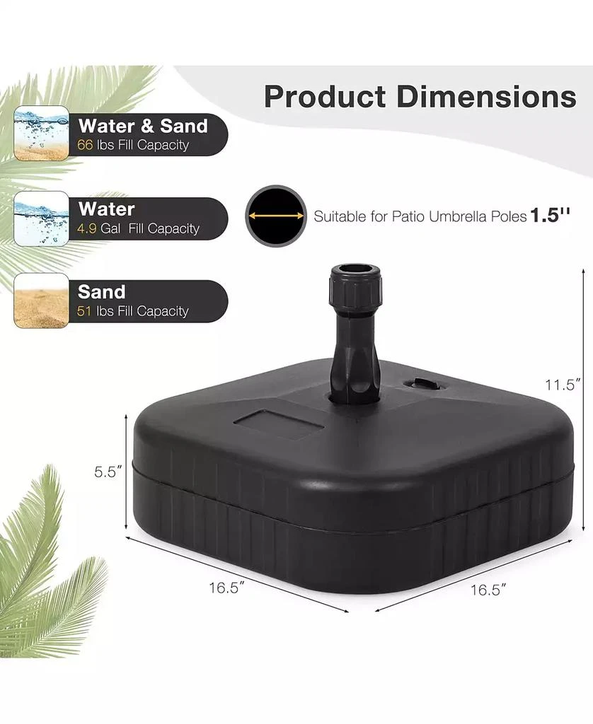 GIVIMO Patio Fillable Umbrella Base Fit 1.5 Inch Umbrella Poles for Yard Poolside 7