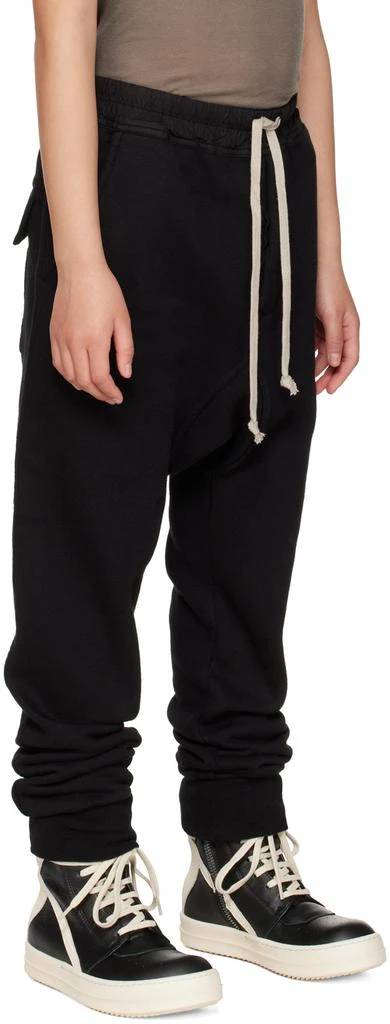 Rick Owens Kids Black Dropped Inseam Sweatpants 2