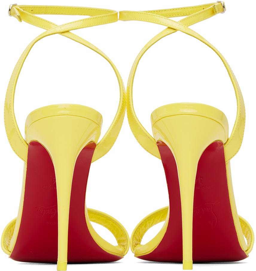 Christian Louboutin Yellow Loubigirl 100 Heeled Sandals - Shoes