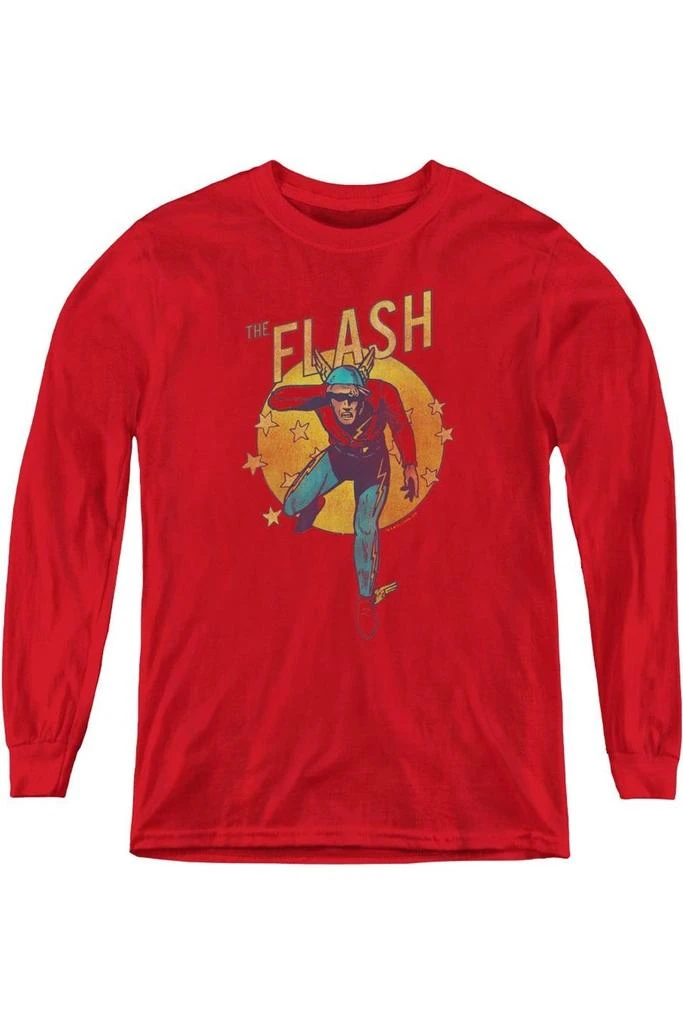 Gildan DC Comics Flash Circle & Stars Youth Long Sleeve Tee / T-Shirt 1