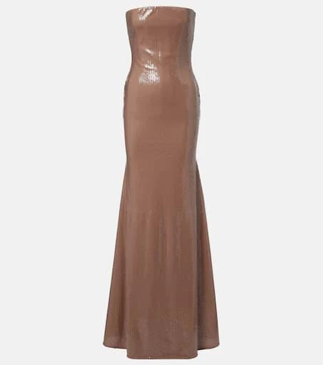 Alex Perry Sequined strapless gown