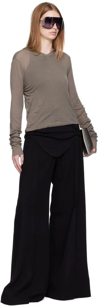 Rick Owens Black Concordians Tailored Wide Belas Trousers 4