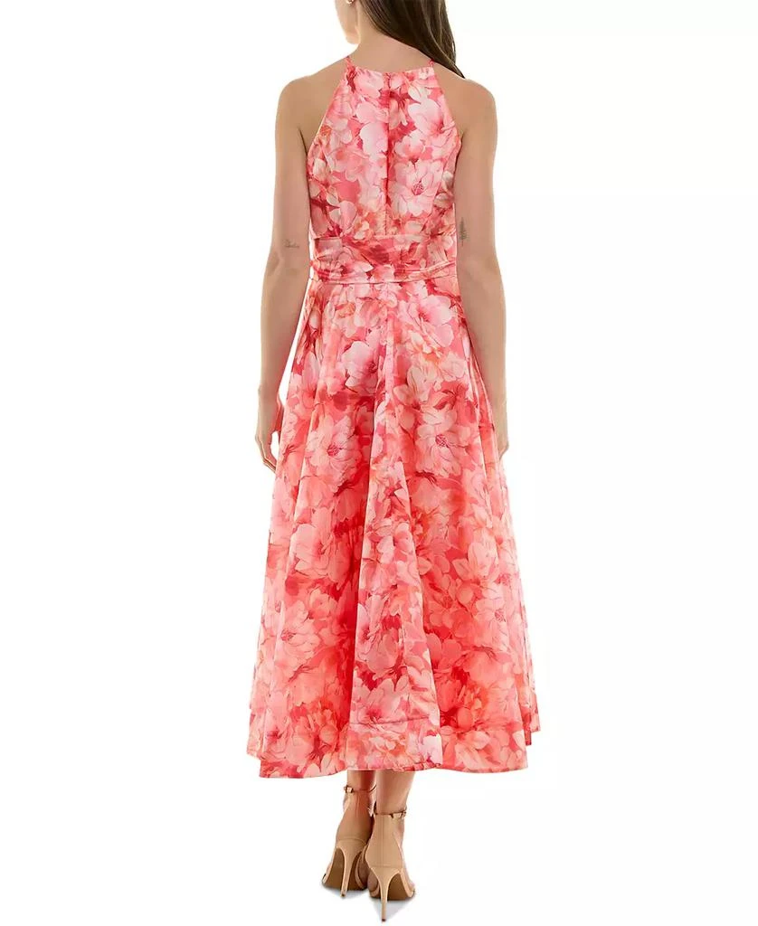 Taylor Women's Floral-Trim Bow-Waist Midi Dress 3