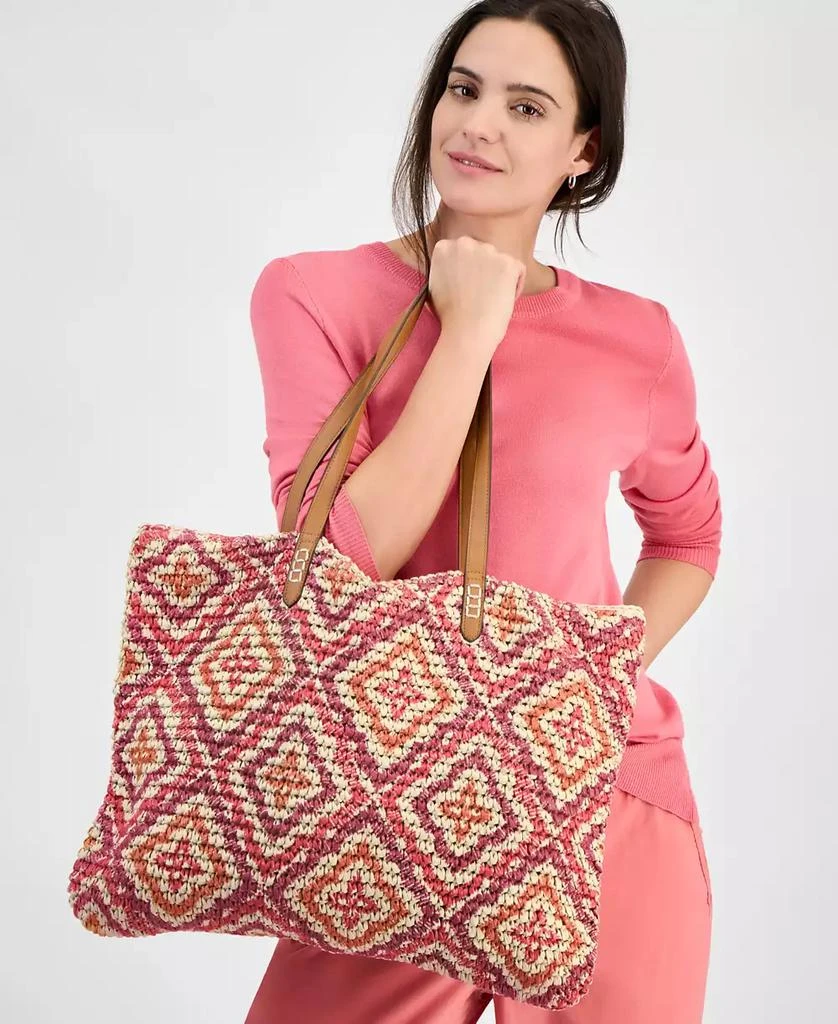 Style & Co Extra-Large Geo Pattern Straw Tote, Exclusively at Macy's 2