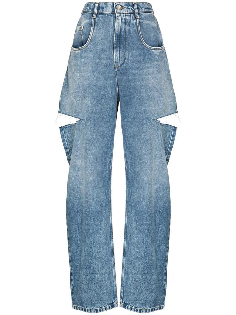 MAISON MARGIELA Denim Jeans with Slash Details - Jeans