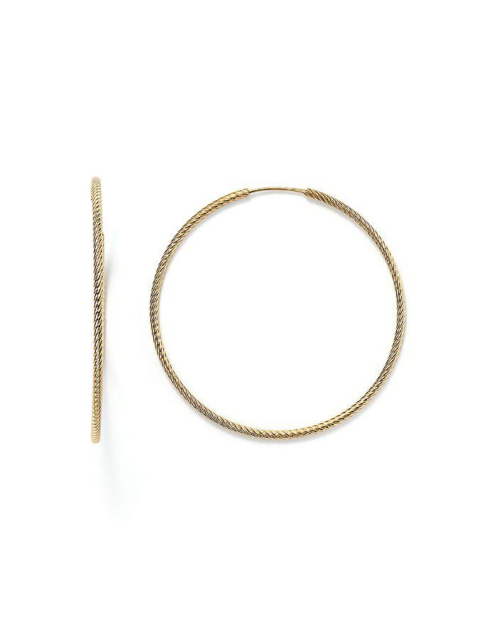 Bloomingdale's 14K Yellow Gold Twisted Endless Hoop Earrings