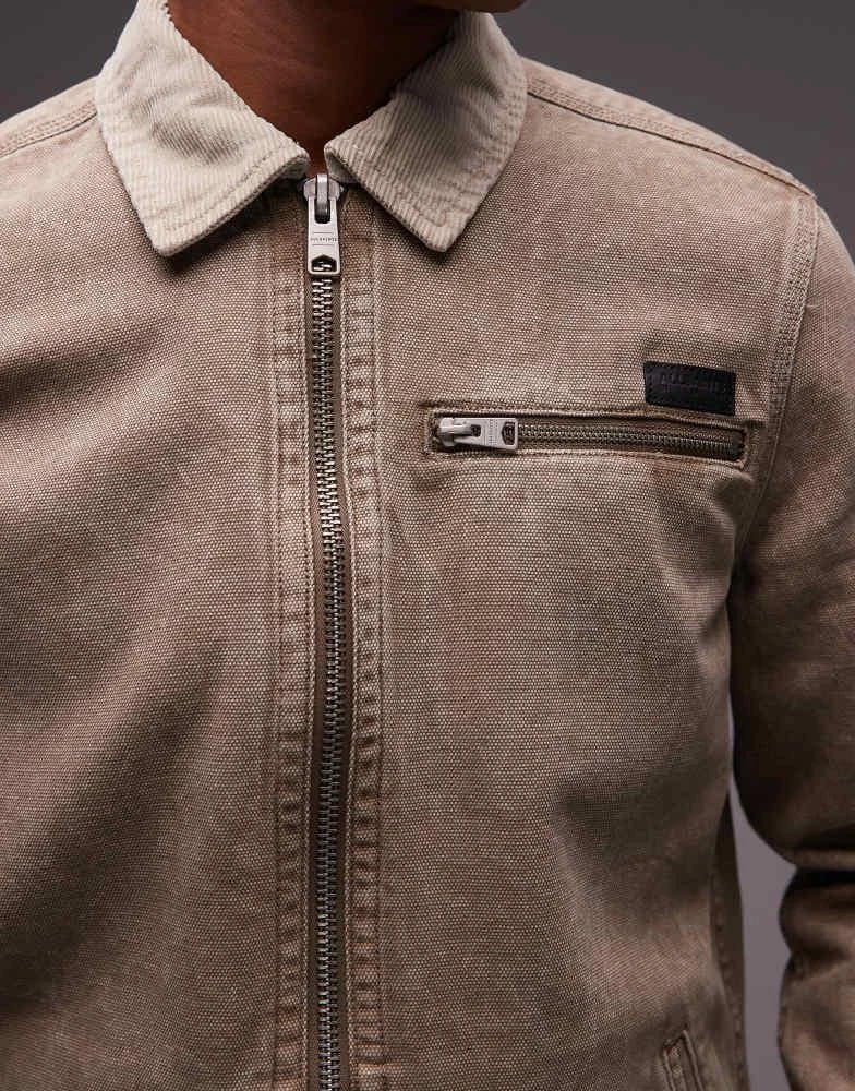 ALL SAINTS Allsaints rothwell washed jacket in mire brown 3