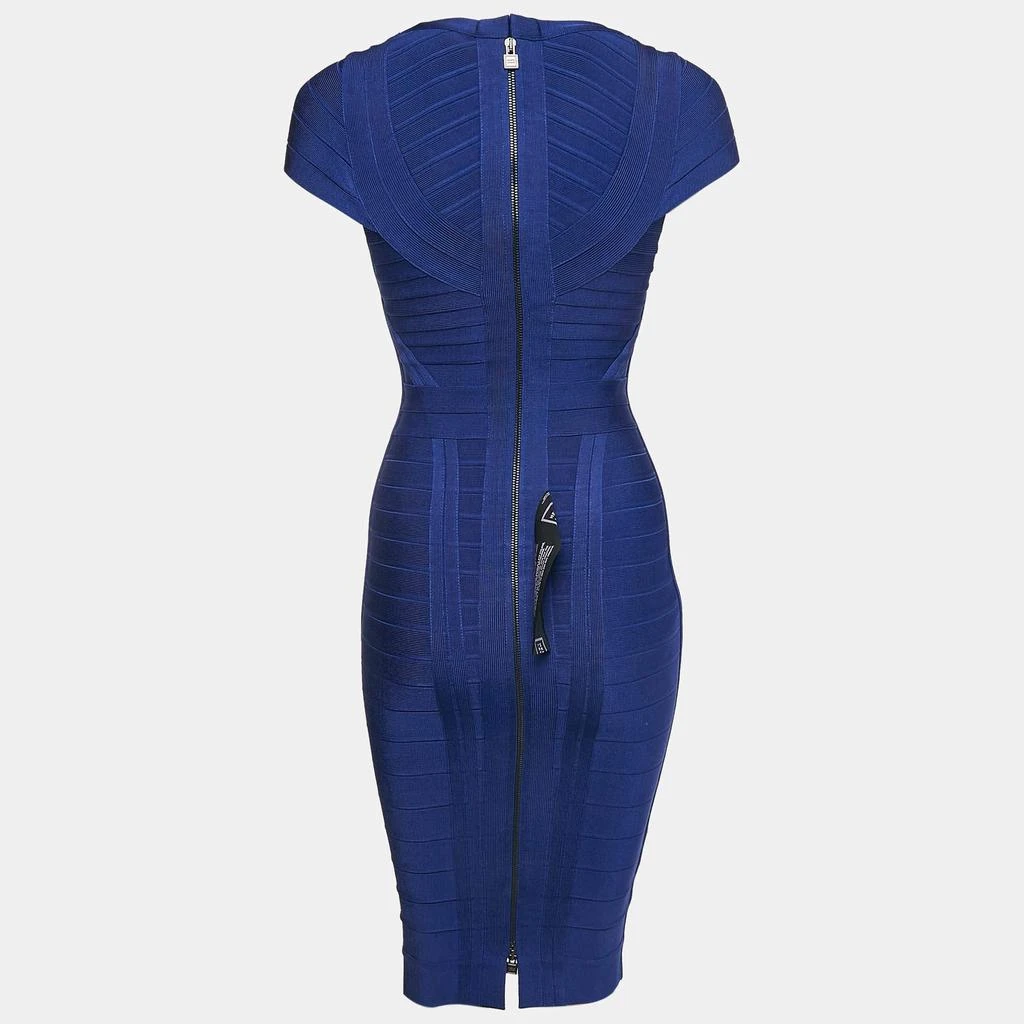 Herve Leger Herve Leger Cobalt Blue Bandage Knit Jersey Layton Dress XS 2