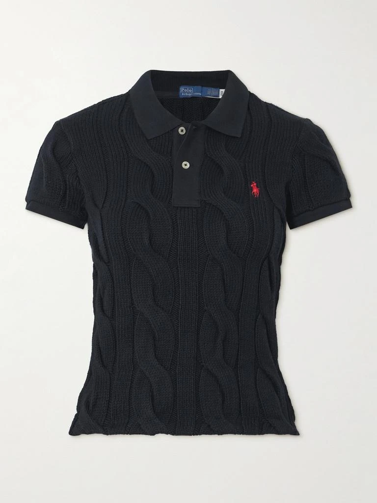 Ralph Lauren 刺绣绞花针织纯棉 Polo 衫 1