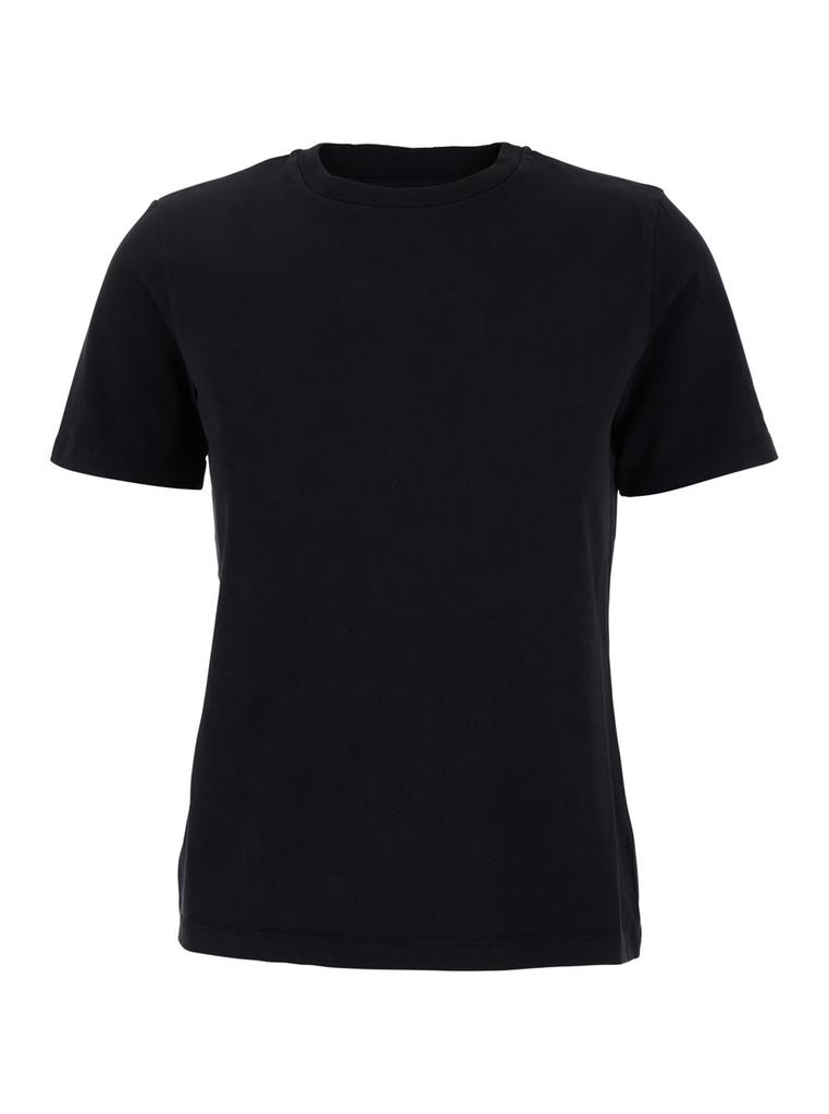 MAURO GRIFONI Black Crewneck T-shirt In Cotton Woman