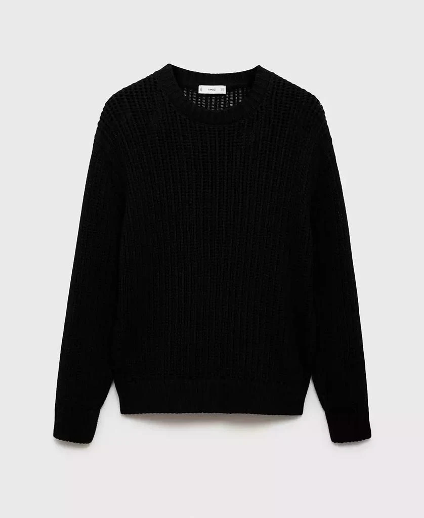 Mango Men's Cotton Openwork Knit Sweater 2
