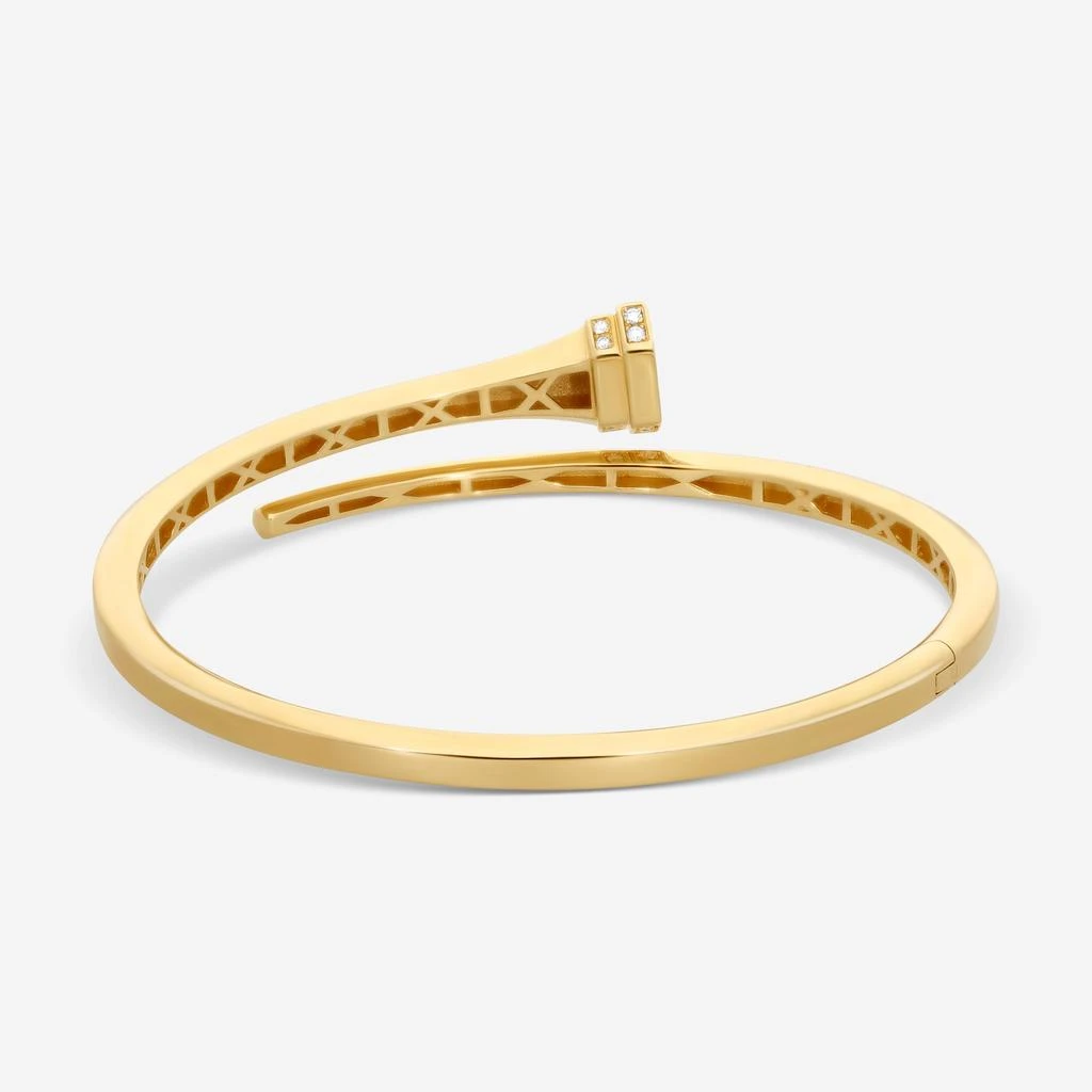 Crivelli Crivelli Pillar 18K Yellow Gold Diamond Bypass Bangle Bracelet G0119E 4
