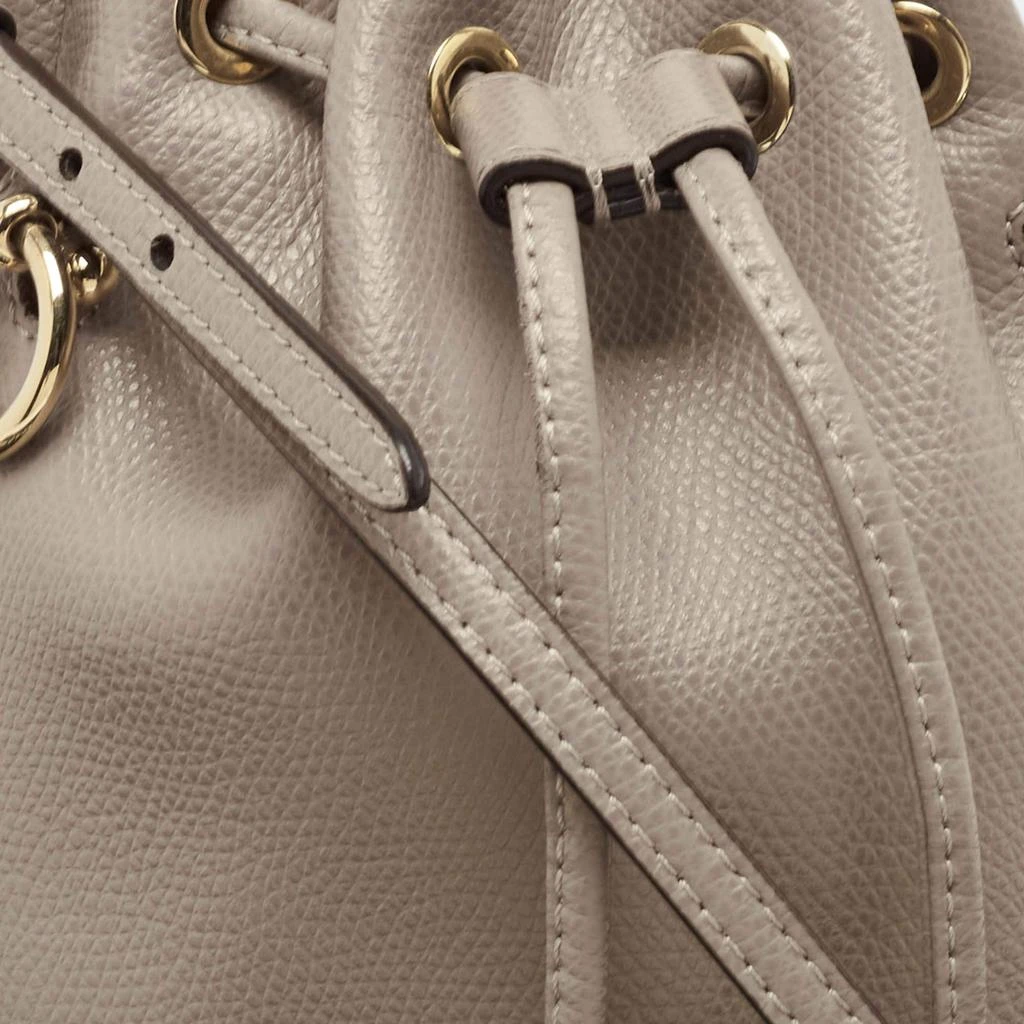 Fendi Fendi Grey Leather Mini Mon Tresor Drawstring Bucket Bag 5