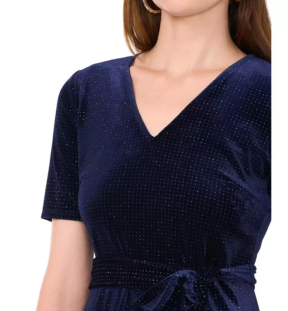 MSK Petite Studded Belted Velvet Dress 4