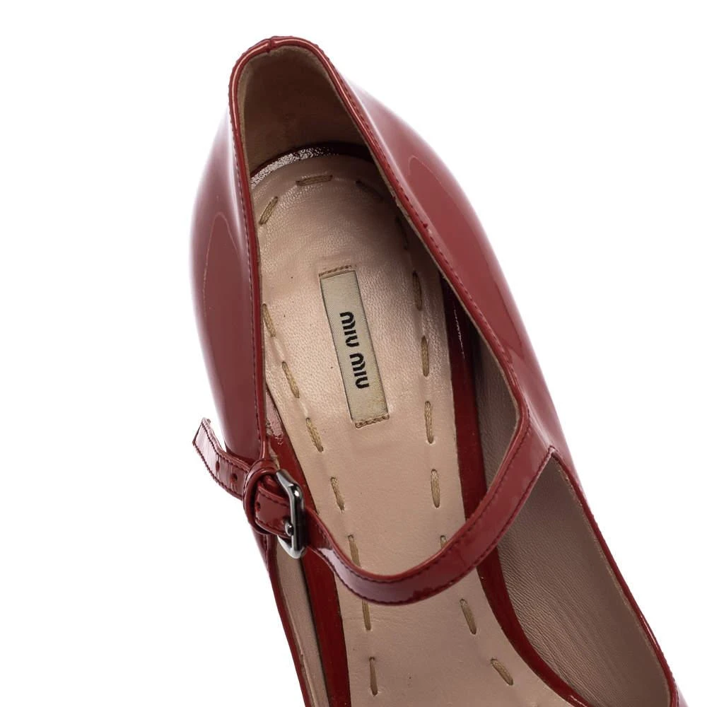 Miu Miu Miu Miu Burgundy Patent Leather Peep Toe Pumps Size 37.5 7