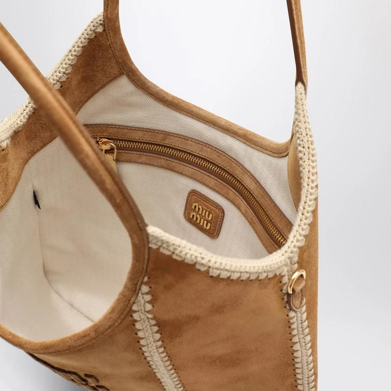 Miu Miu Ivy bag in suede and crochet 5