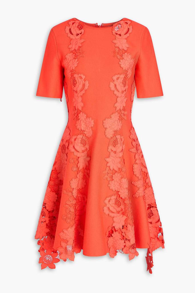 Oscar de la Renta Guipure lace-trimmed jersey dress