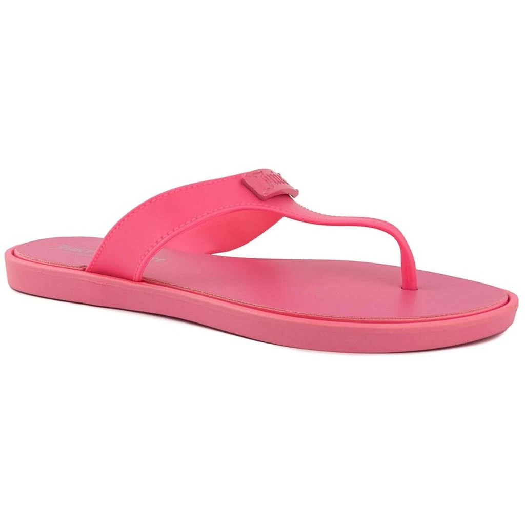 Juicy Couture Seneca Womens Faux Leather T-Strap Slide Sandals 3