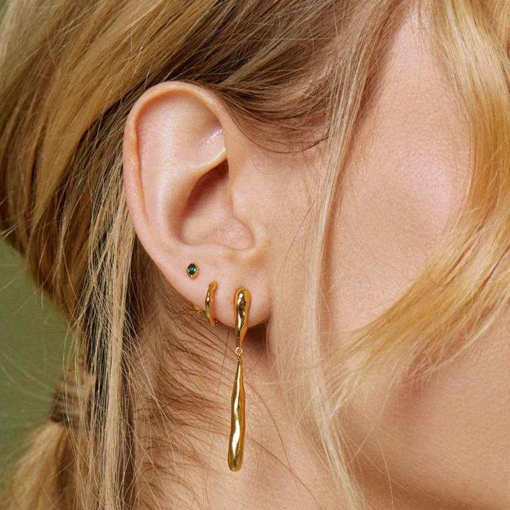 Orelia London Emerald Teardrop Stud Earrings Made With Swarovski Crystals 2